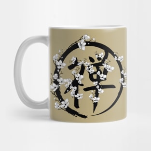 Blossoming Enso circle and Zen hieroglyph Mug